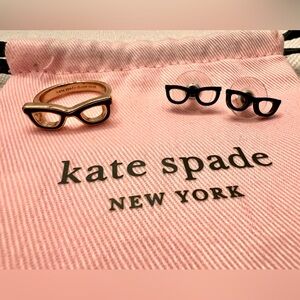 Kate Spade set of Eyeglasses Ring and Earrings